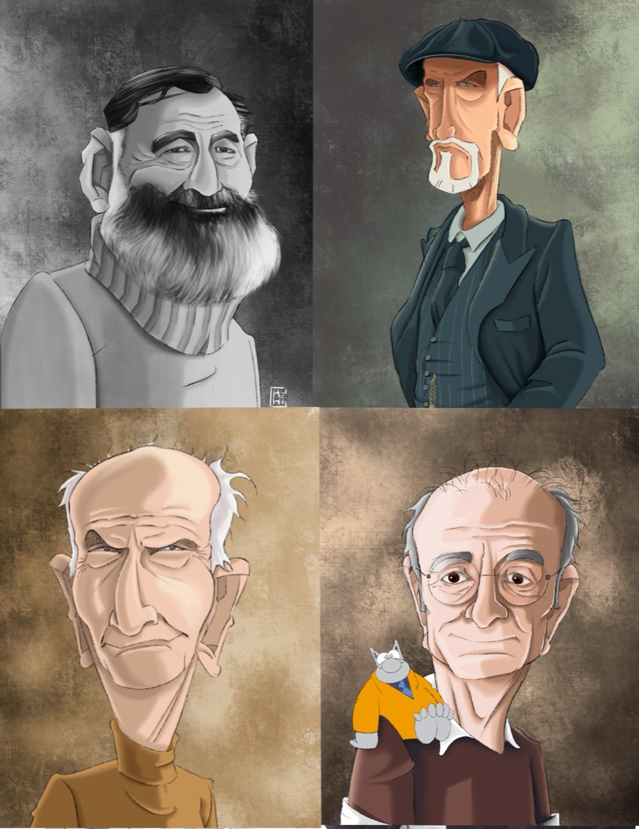 Quatre personnages, illustration de la galerie Caric'Art